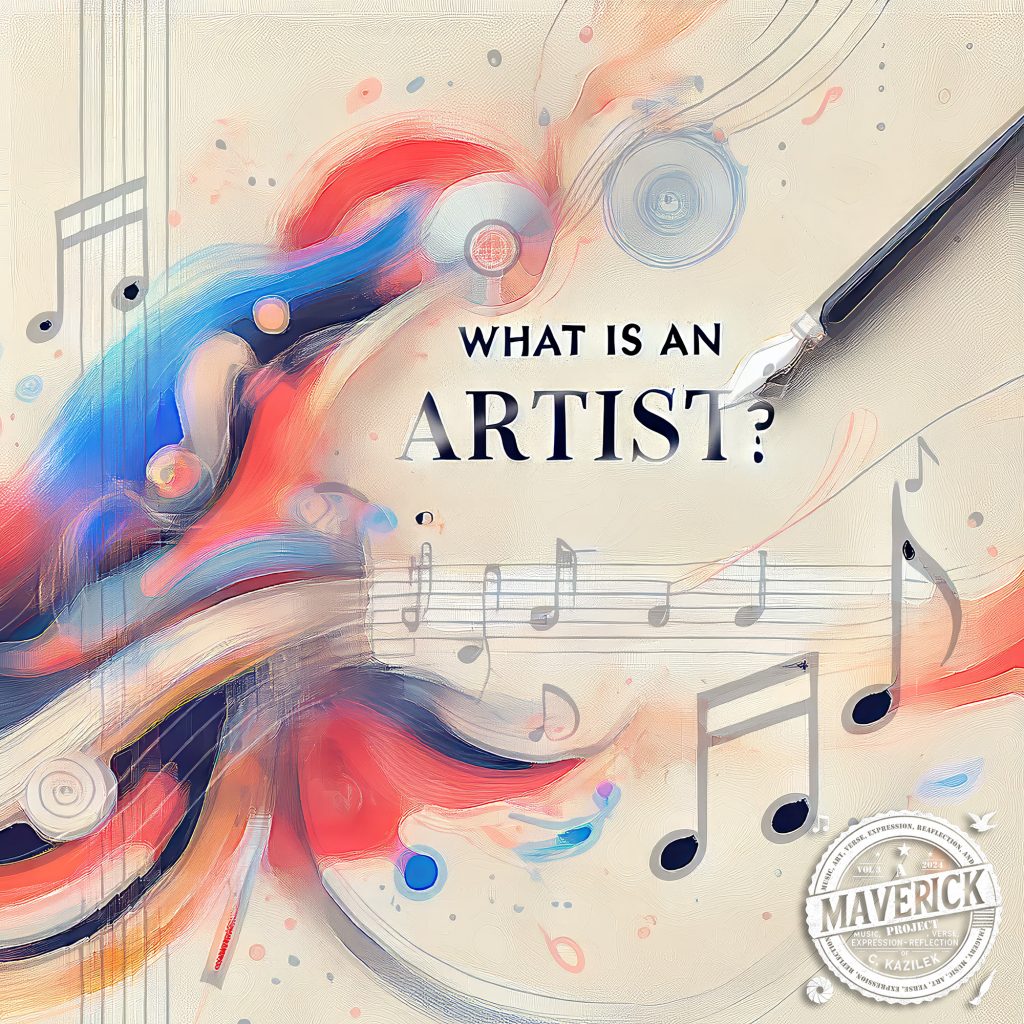 Painterly image with music notes and a pen.