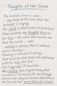 Her Smile, and old poem handwritten in a journal.